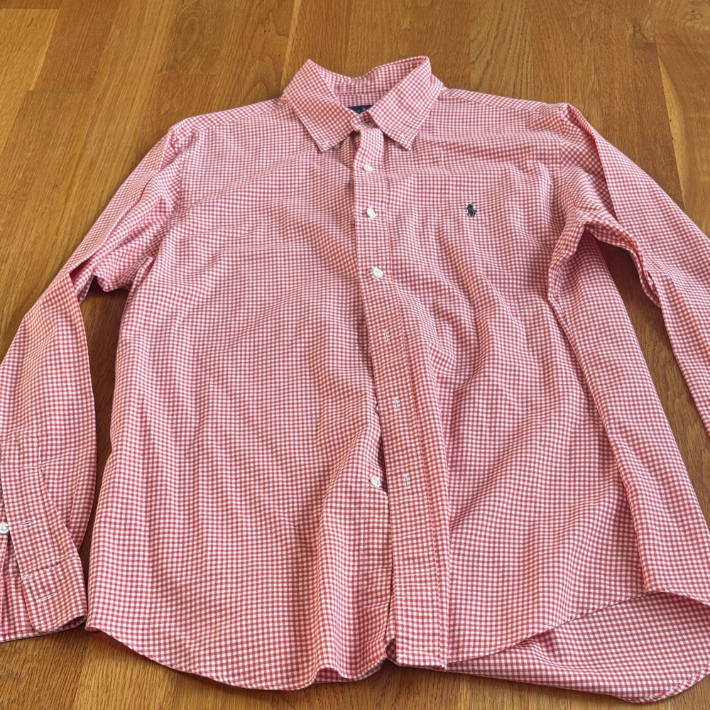 Men's orange Checkered polo Shirt